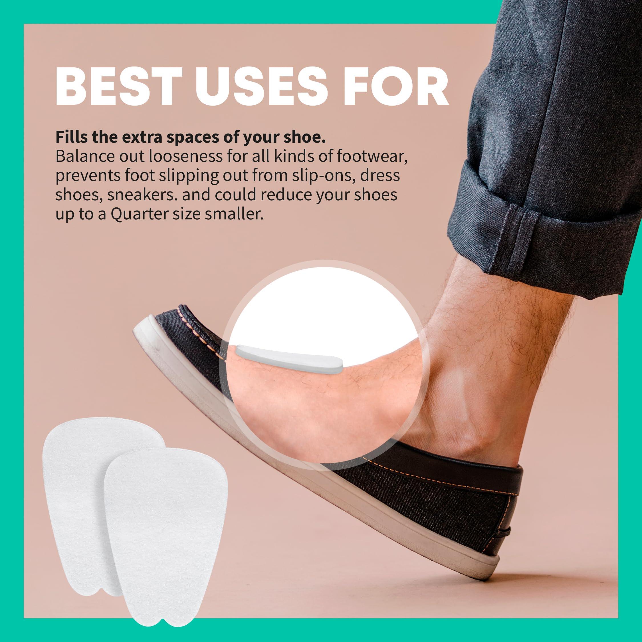 Comfwalk COMFWALK Felt Tongue Pads for Shoes - Soft Self-Adhesive Shoe Inserts (White, 100 Pairs)