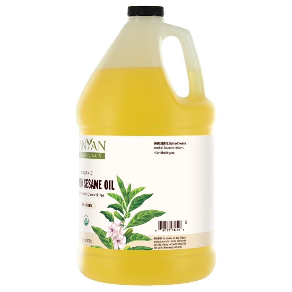 Banyan Botanicals Banyan Botanicals Refined Sesame Oil Organic Sesame Oil for Skin, Body, Hair & More Multiple Sizes 128 oz Non GMO Sustainably Sourced Vegan