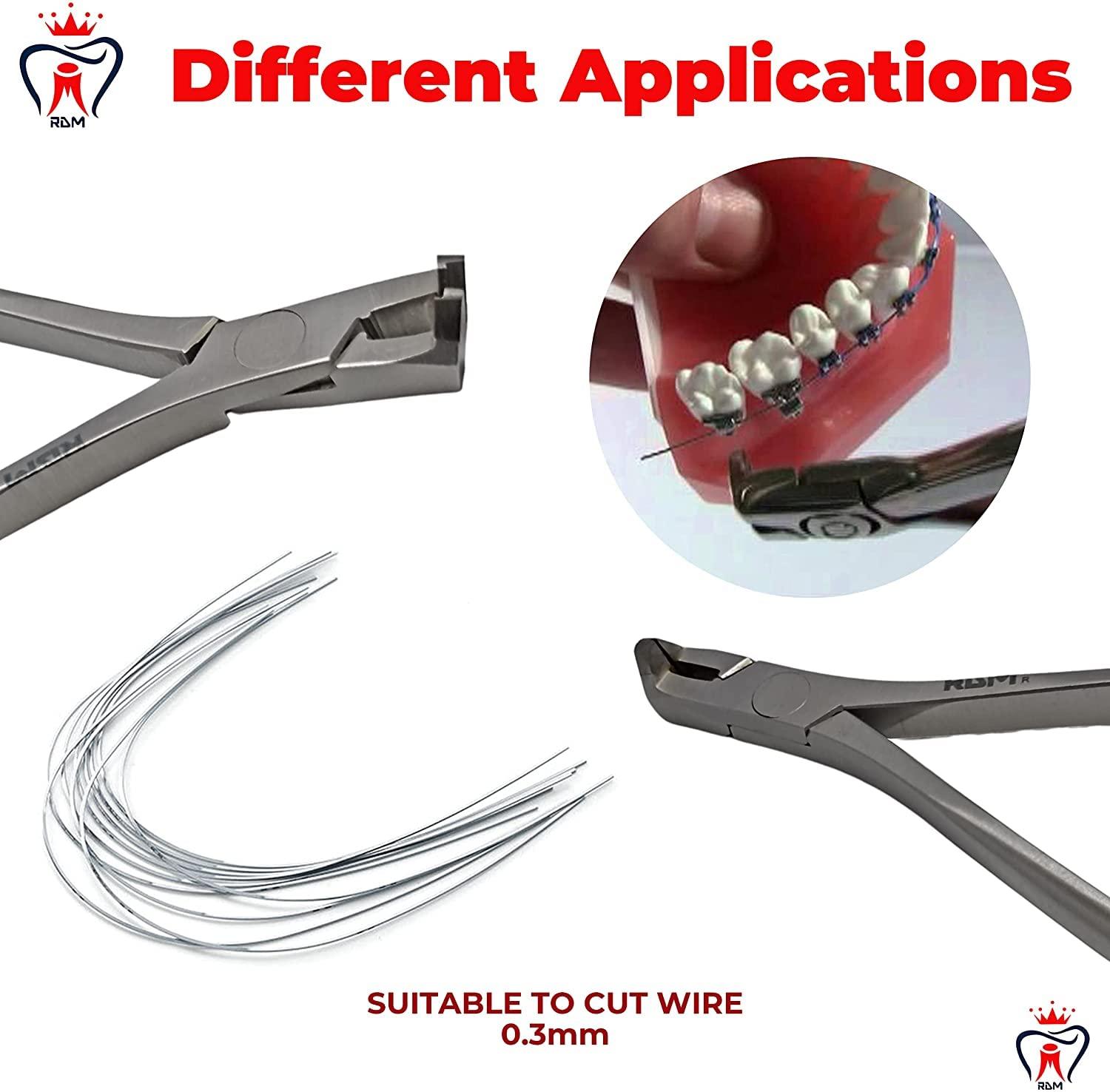 RDM German T.C Micro Miniature Distal End Cutter with Safety Hold,Cut & Hold Hard and Soft Wire Orthodontic Instruments