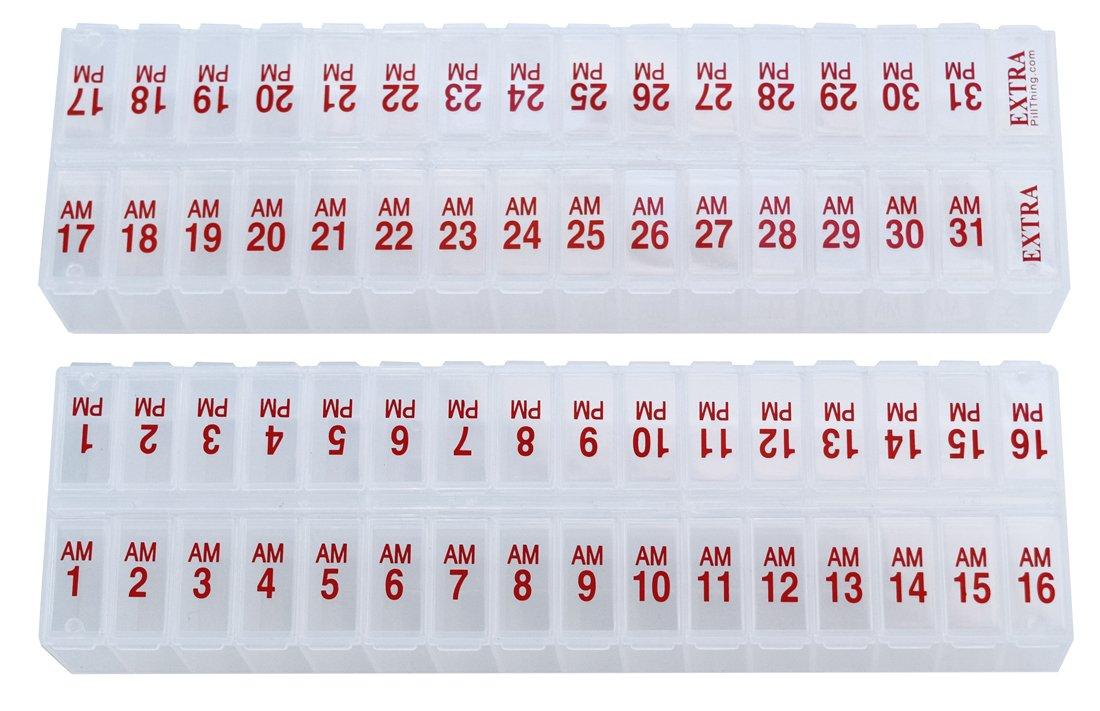 PILL THING Twice-a-Day Monthly Pill Box Planner Set - AM & PM Medication Organizer for 31 Days! Set Contains 2 Organizers for One Month. (Clear - 31 Day AM/PM -1 Pack)