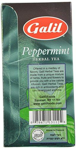 Galil Peppermint Herbal Tea | 20\' Tea Bags | 1.41 oz | Galil Pack of 1