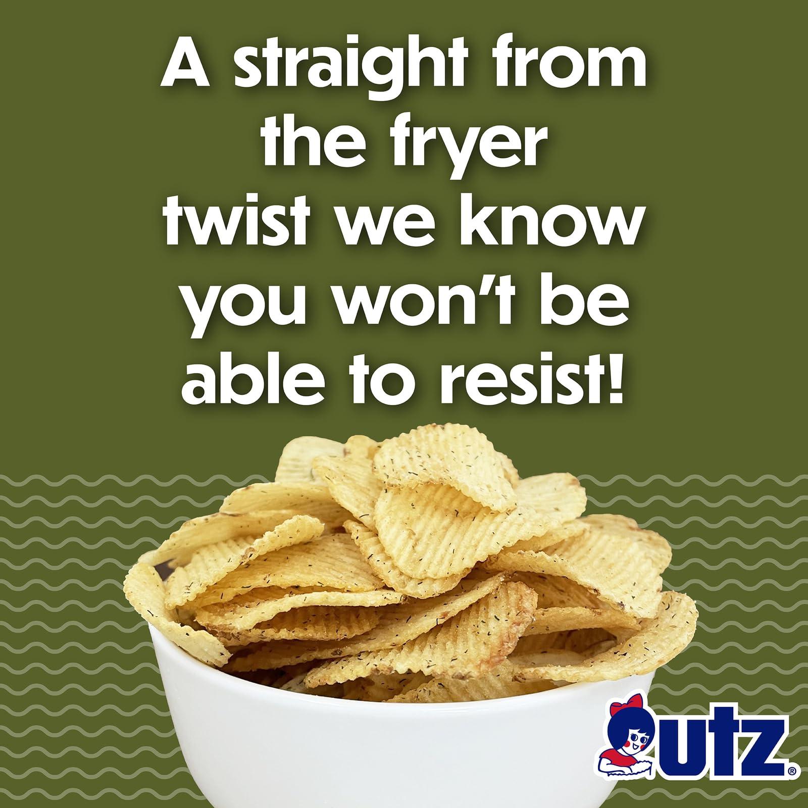 Utz Utz Dill Pickle Rippled Potato Chips, 7.75 oz