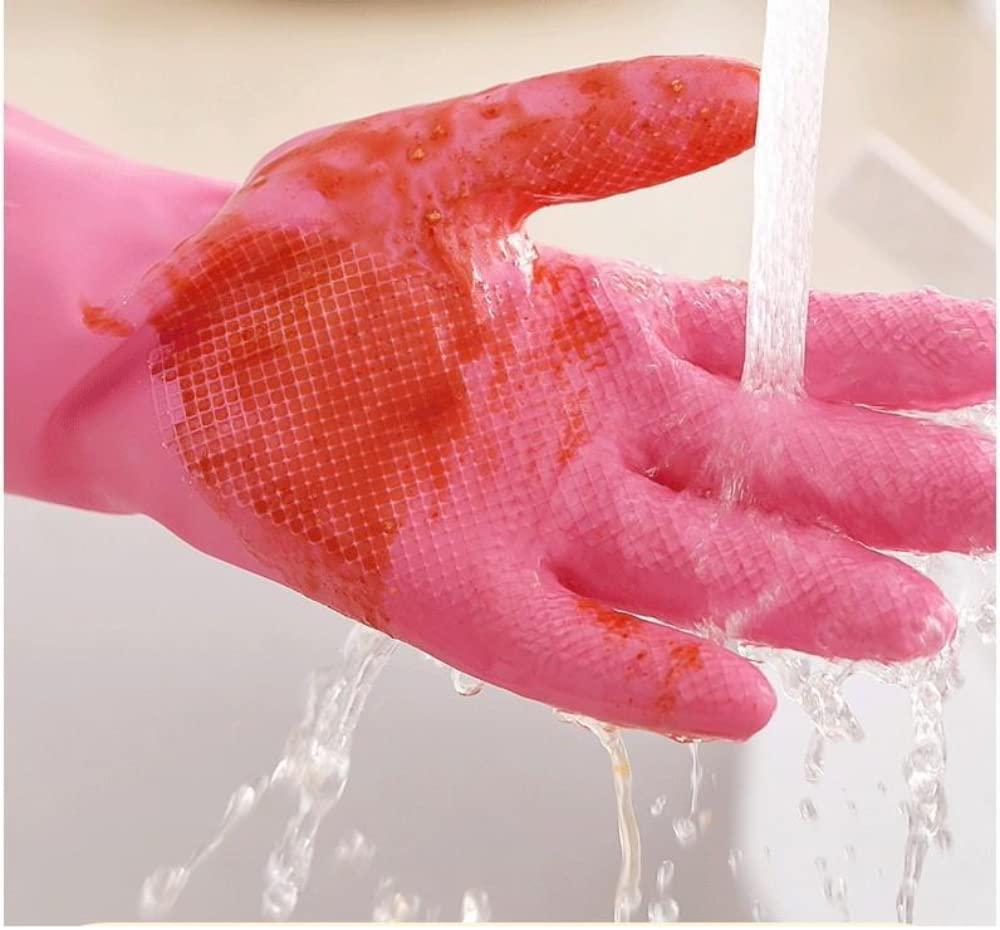 Tuklye Dishwashing Gloves - Rubber Gloves, Kitchen Gloves, Long Dish Gloves for Household Cleaning, Gardening, Utility Work Hand Protection