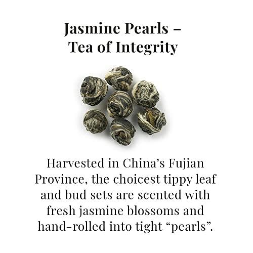 The Republic of Tea The Republic of Tea Jasmine Pearls Full-Leaf Loose Green Tea, 3.0 oz | Steeps 50 Cups | Caffeinated