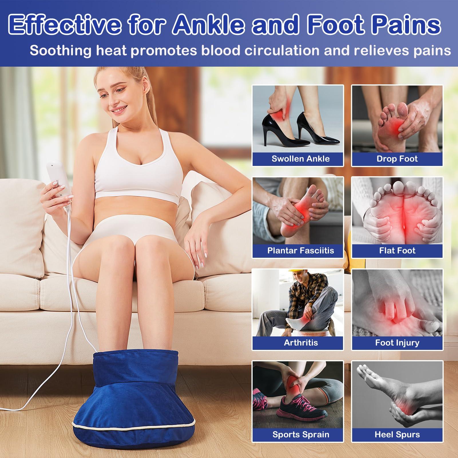 JOBYNA Large Foot Warmer for Feet, Electric Foot Heating Pad with Washable Cover, 86-158Adjustable Heat & Auto Shut-Off, Deep-Penetrating Heat for Neuropathy Pain Relief and Foot Pain