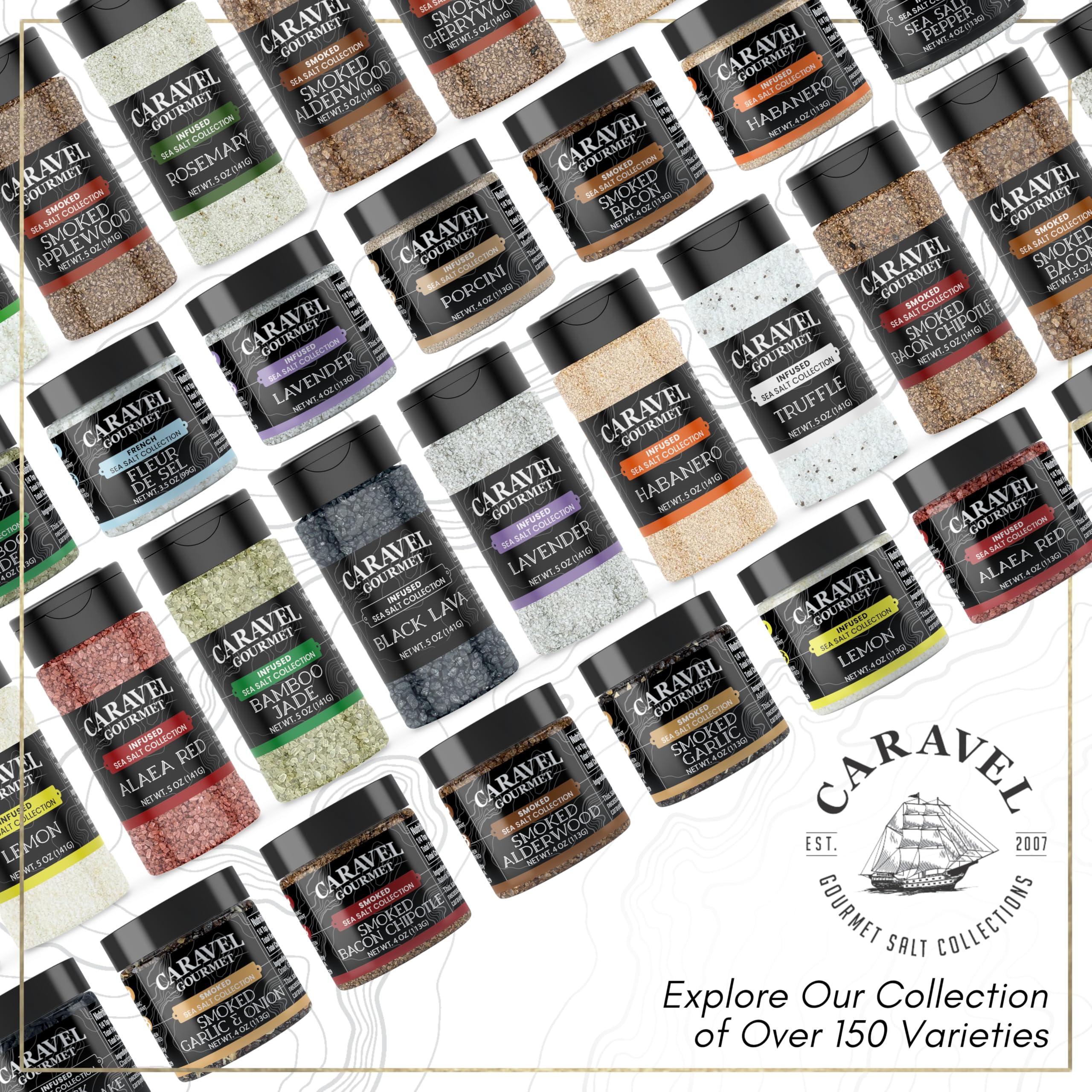 Caravel Gourmet Black Pyramid Sea Salt Flakes, Gourmet Flaky Finishing Salt, 2 oz Jar - Caravel Gourmet