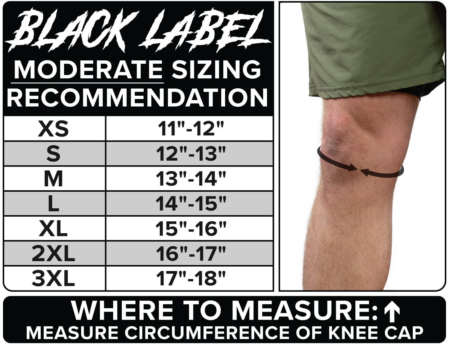 SERIOUS STEEL FITNESS SERIOUS STEEL FITNESS Black Label Neoprene Knee Sleeve For Weightlifting Powerlifting and Strongman Training (7 mm) - Moderate MEDIUM -