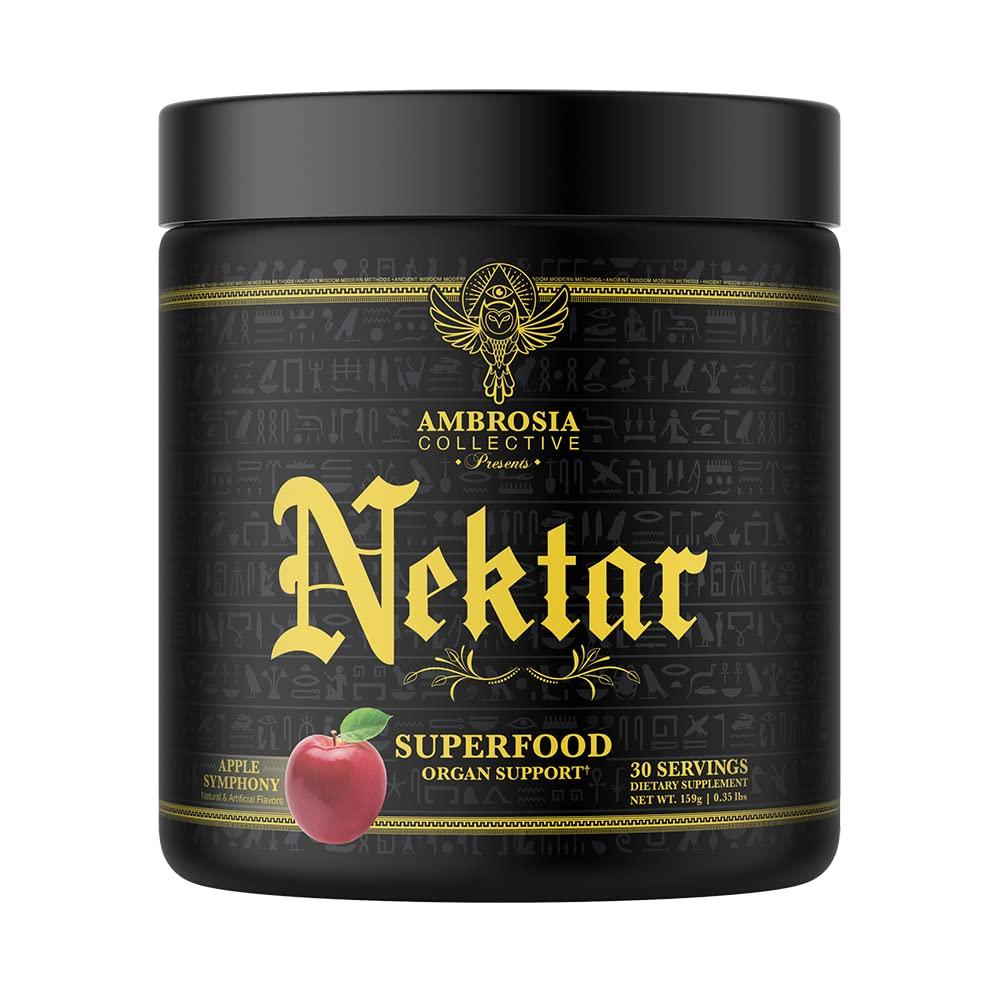 Ambrosia Ambrosia Nektar - Superfood Powder | Complete Health Supplement | Organ Support - Liver, Heart, Kidney Health | 30 Servings (Apple Symphony)