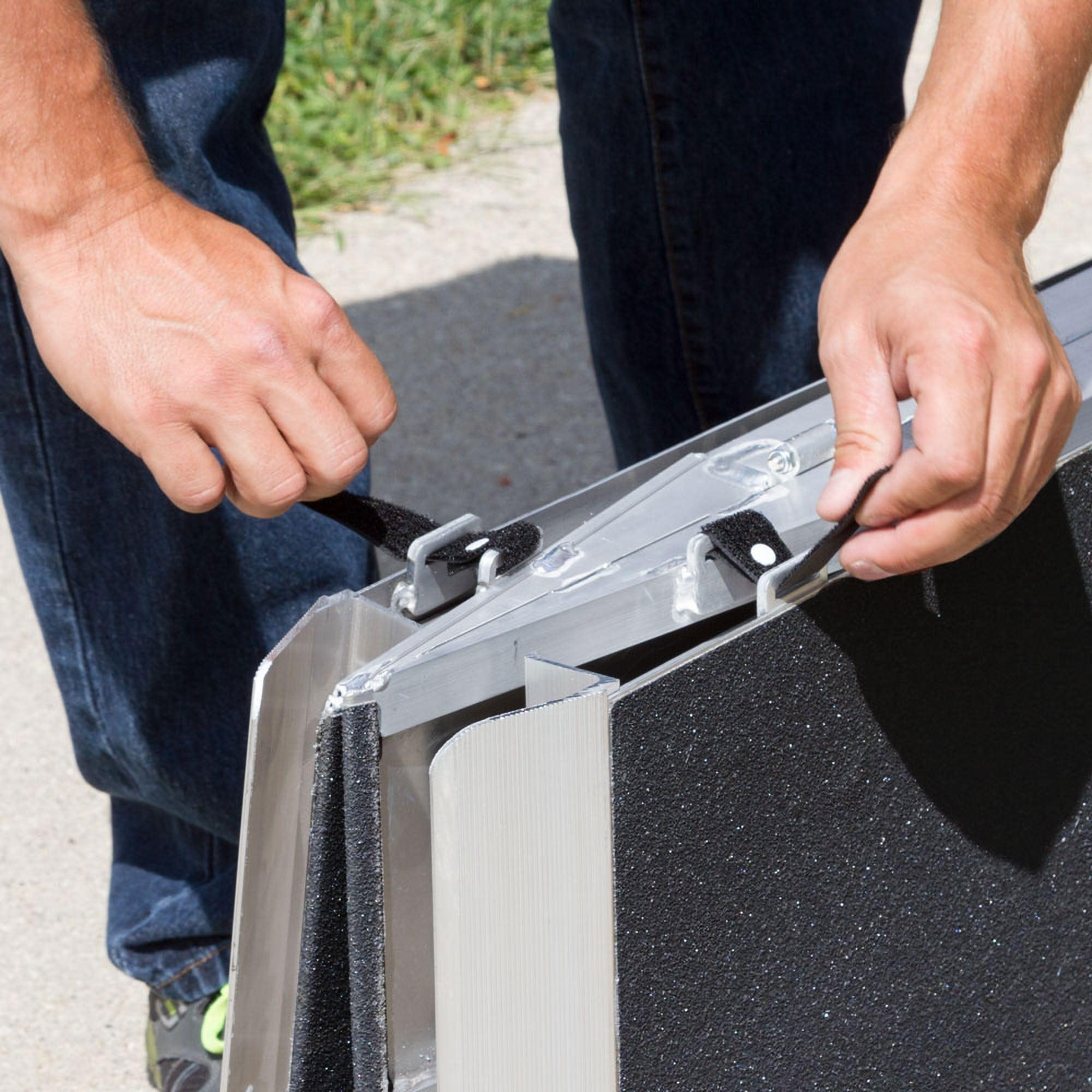 Rage Powersports Silver Spring 12' L Aluminum Multi-Fold Wheelchair Ramp with Grit Coat Surface -600 lb. Weight Capacity