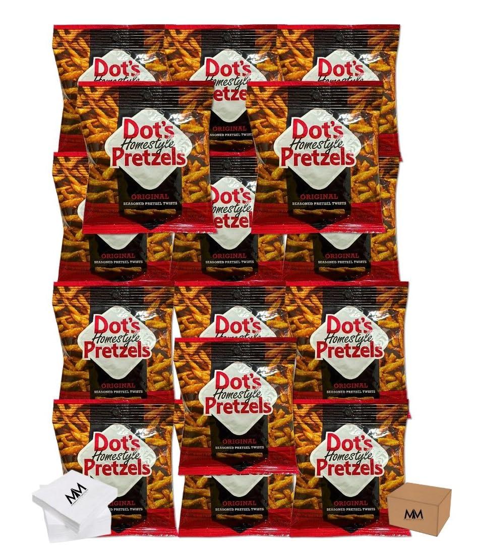 MARKTMATCH Dot\'s Original Pretzels Snack Bags Pack Of 15, 1 OZ Bundle with Marktmatch