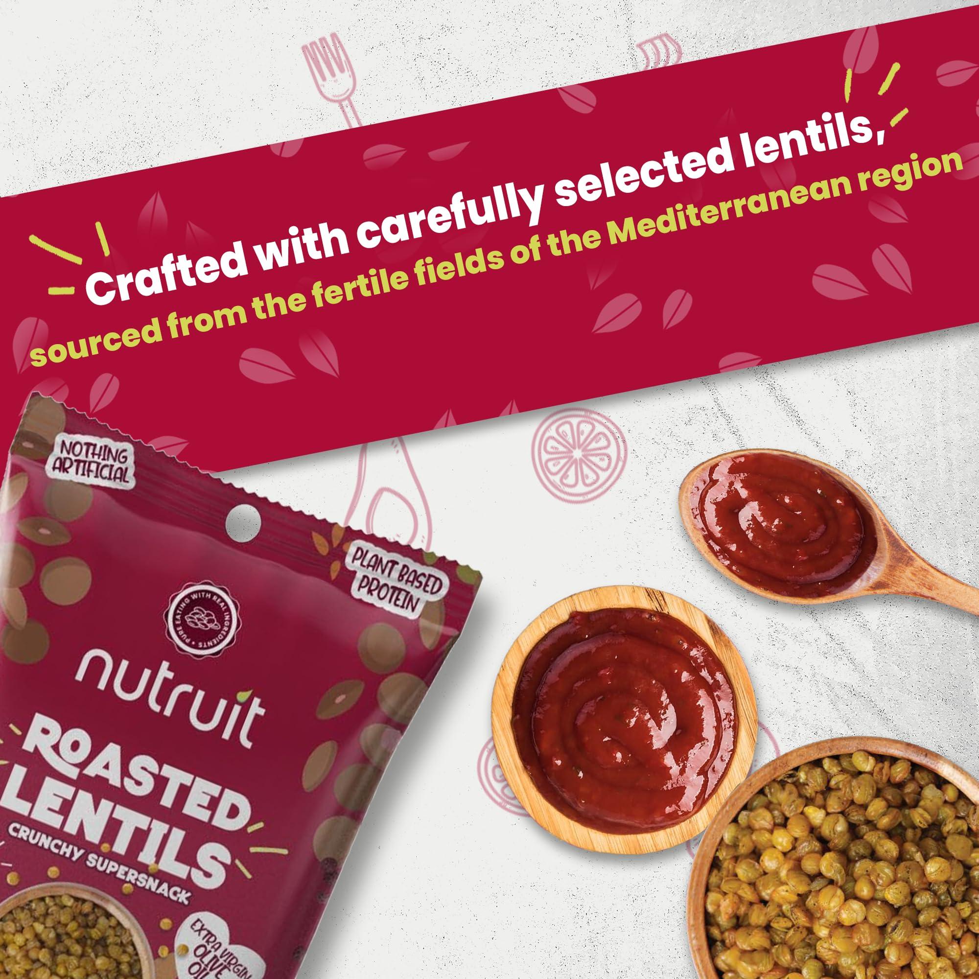 nutruit Nutruit Roasted Lentil Snacks - Tasty Smoked Barbecue Healthy Snacks - Vegan, Gluten Free, Non-GMO, High Protein, Healthy On-The-Go, Low Calorie Lentils Snacks - 1.2oz Packs (20-Pack)