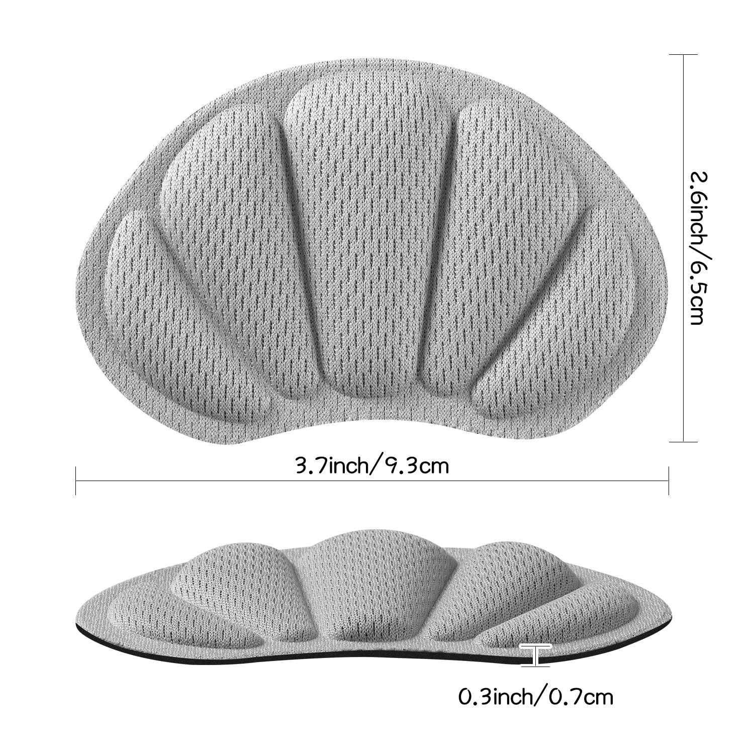 Huethy Back of Heel Cushion Pads, Adhesive Heel Grips Inserts for Boots, Loose Shoes Too Big, Reusable Heel Guards Liners for Women Men, Improve Shoe Fit,8PCS-Gray