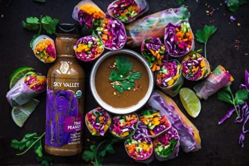 Sky Valley Sky Valley Thai Peanut Sauce - Gluten Free Peanut Sauce, Mild Heat, Authentic Flavor, Organic, Vegan, Non GMO, Gluten Free, Peanut Sauce for Spring Rolls- 14 Oz