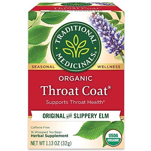 Traditional Medicinals Traditional Medicinals Organic Throat Coat Herbal Tea, Supports Throat Health - 16 Count (Pack of 2) 32 Tea Bags Total