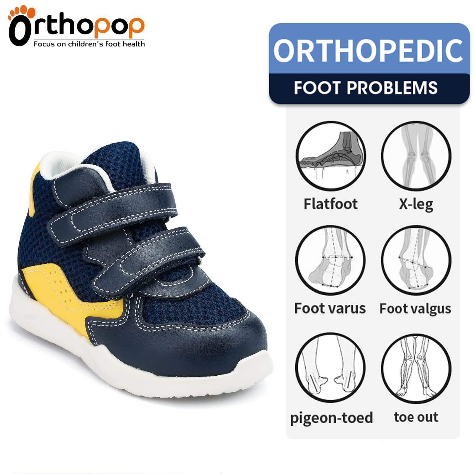 Orthopop Orthopedic Shoes for Toddlers and Kids,Sneakers with Arch and Ankle Support,Correcting Children Foot Problems Such As Flat Feet and Foot Valgus/varus Blue