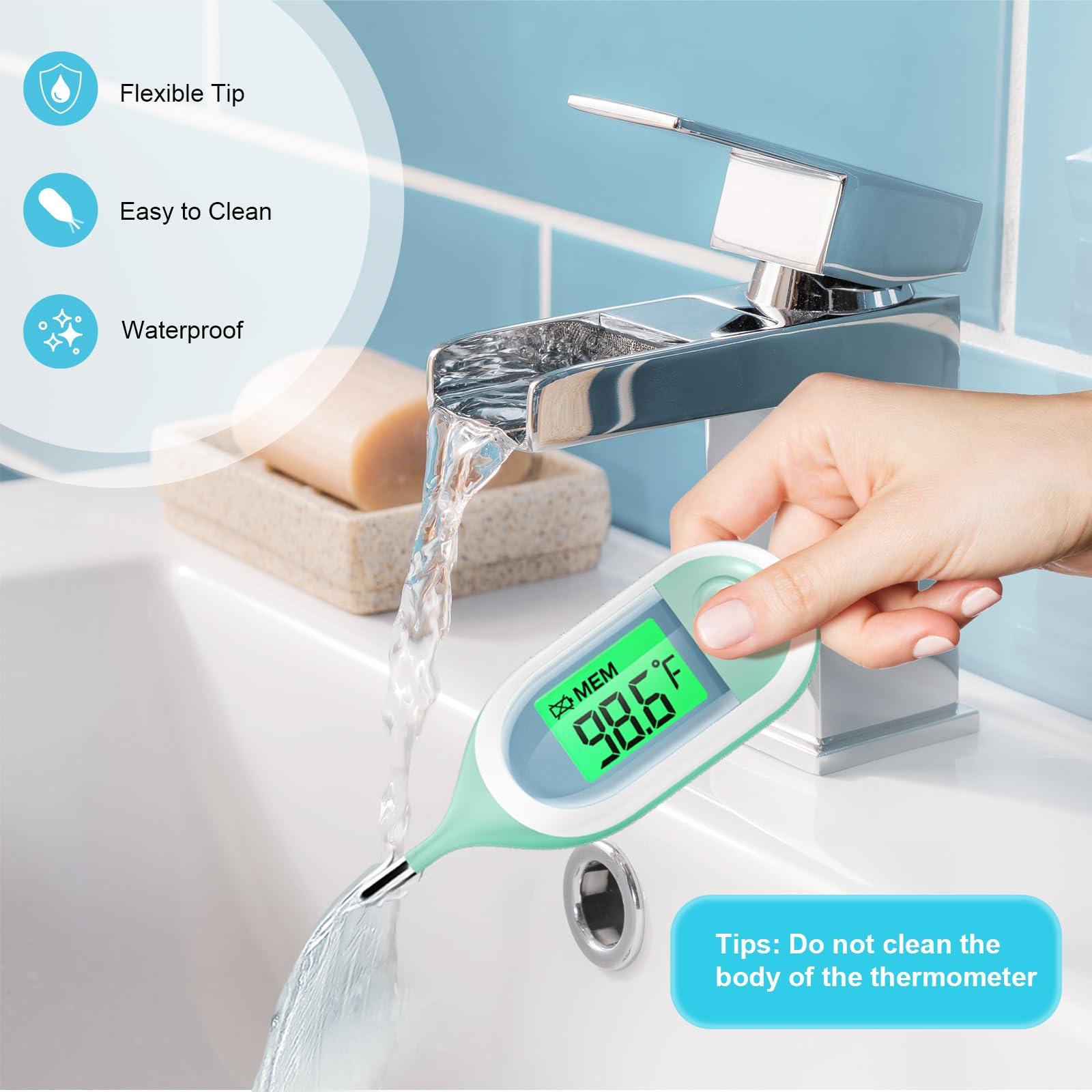 VESOGY Baby Thermometer for Digital Rectal - Fast Accurate Infant Thermometer with Fever Alarm, LCD Display and Memory Function