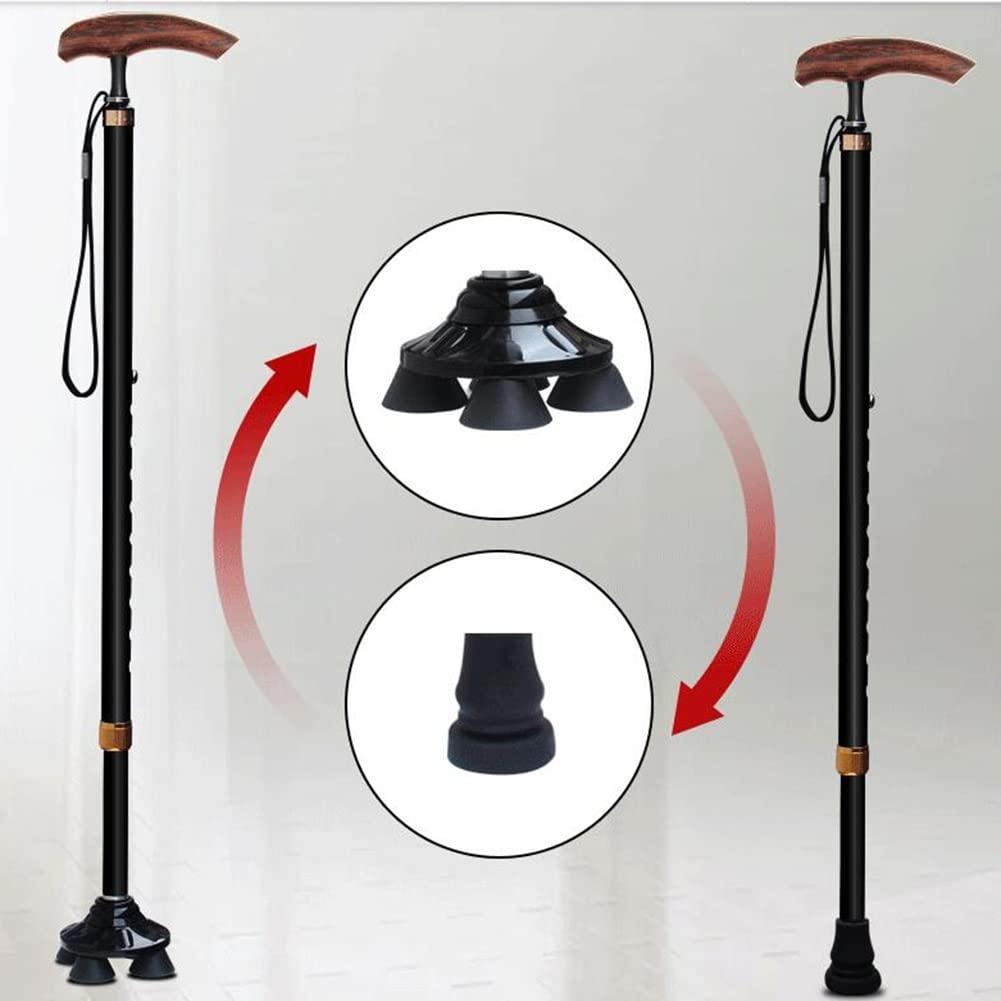 JJ Home JJ Home Cane for Men & Women,Adjustable Walking Stick,Mobility Aid for Elderly, Seniors & Handicap (360 Swivel Base)