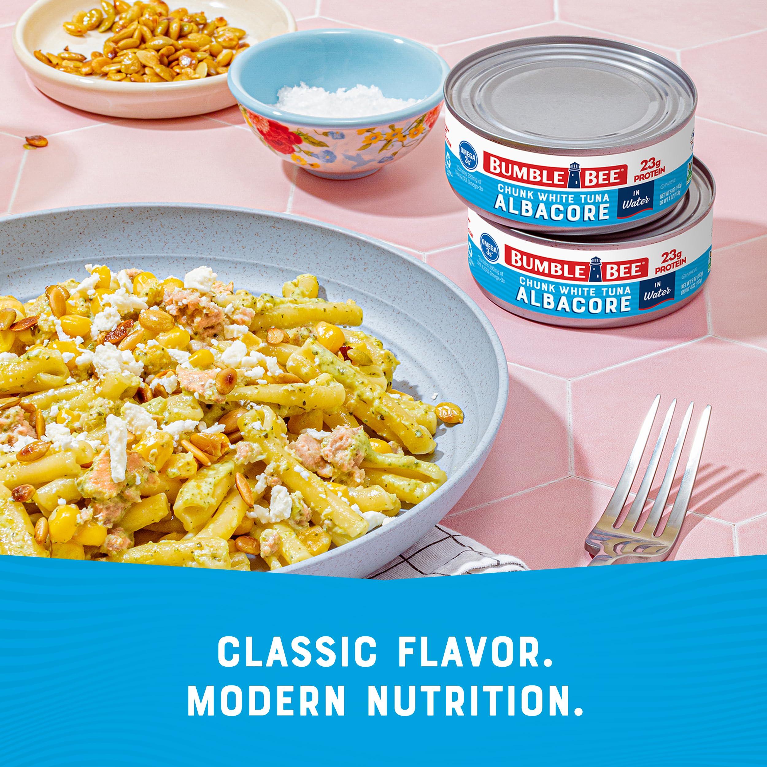 Bumble Bee Bumble Bee Chunk White Albacore Tuna in Water, 12 oz Can (Pack of 12) - Wild Caught Tuna - 18g Protein per Serving, High in Omega-3s - Non-GMO Project Verified, Gluten Free, Kosher