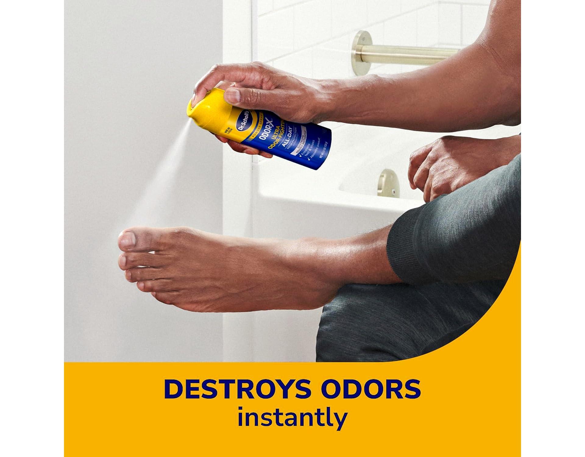 Dr. Scholl\'s Dr. Scholl\'s ODOR-X ULTRA ODOR-FIGHTING SPRAY POWDER, 4.7 oz // Destroys Odors Instantly - All-Day Odor Protection - Freshens Feet & Shoes (Pack of 2)