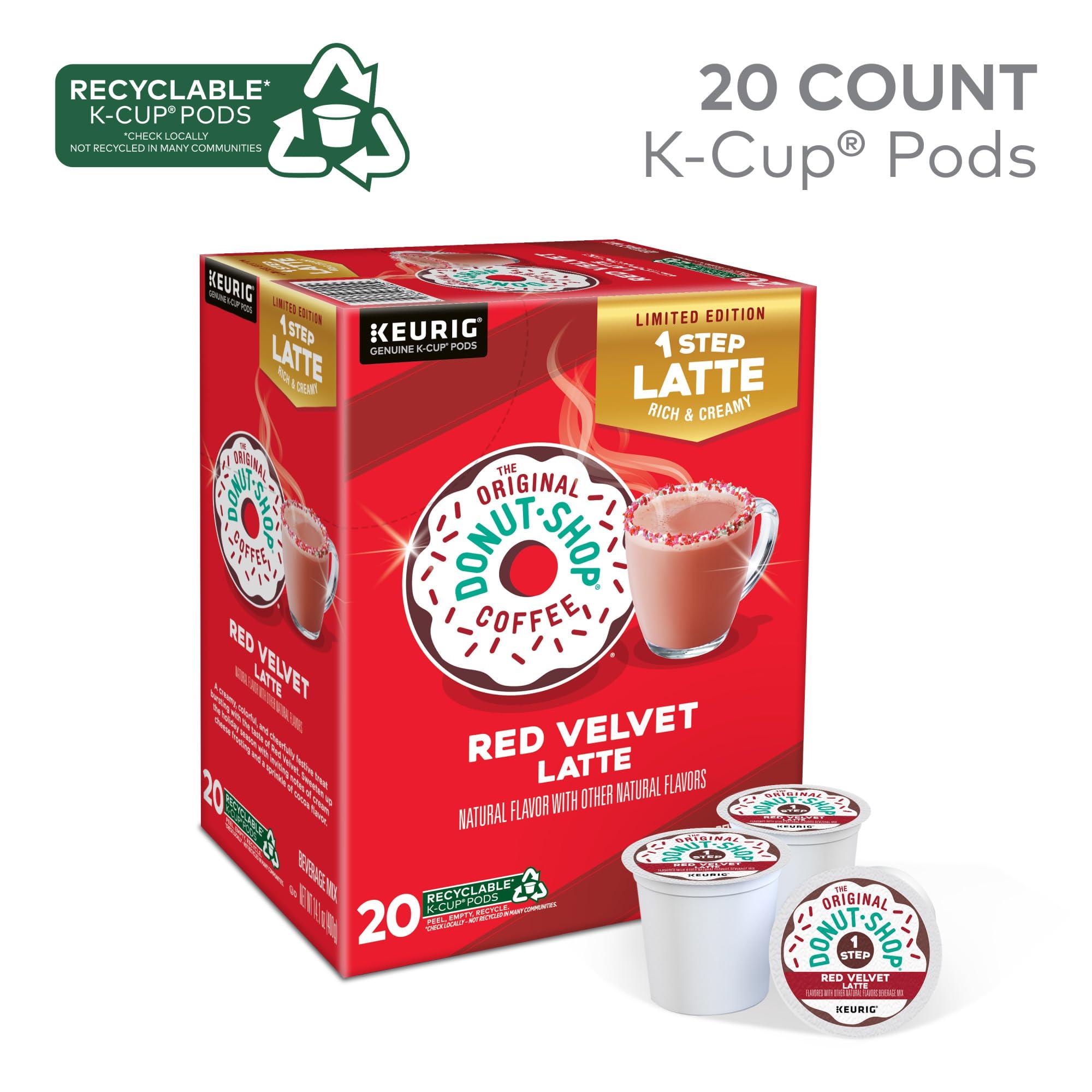 The Original Donut Shop The Original Donut Shop One-Step Red Velvet Latte, Keurig Single Serve K-Cup Pods, 20 Count