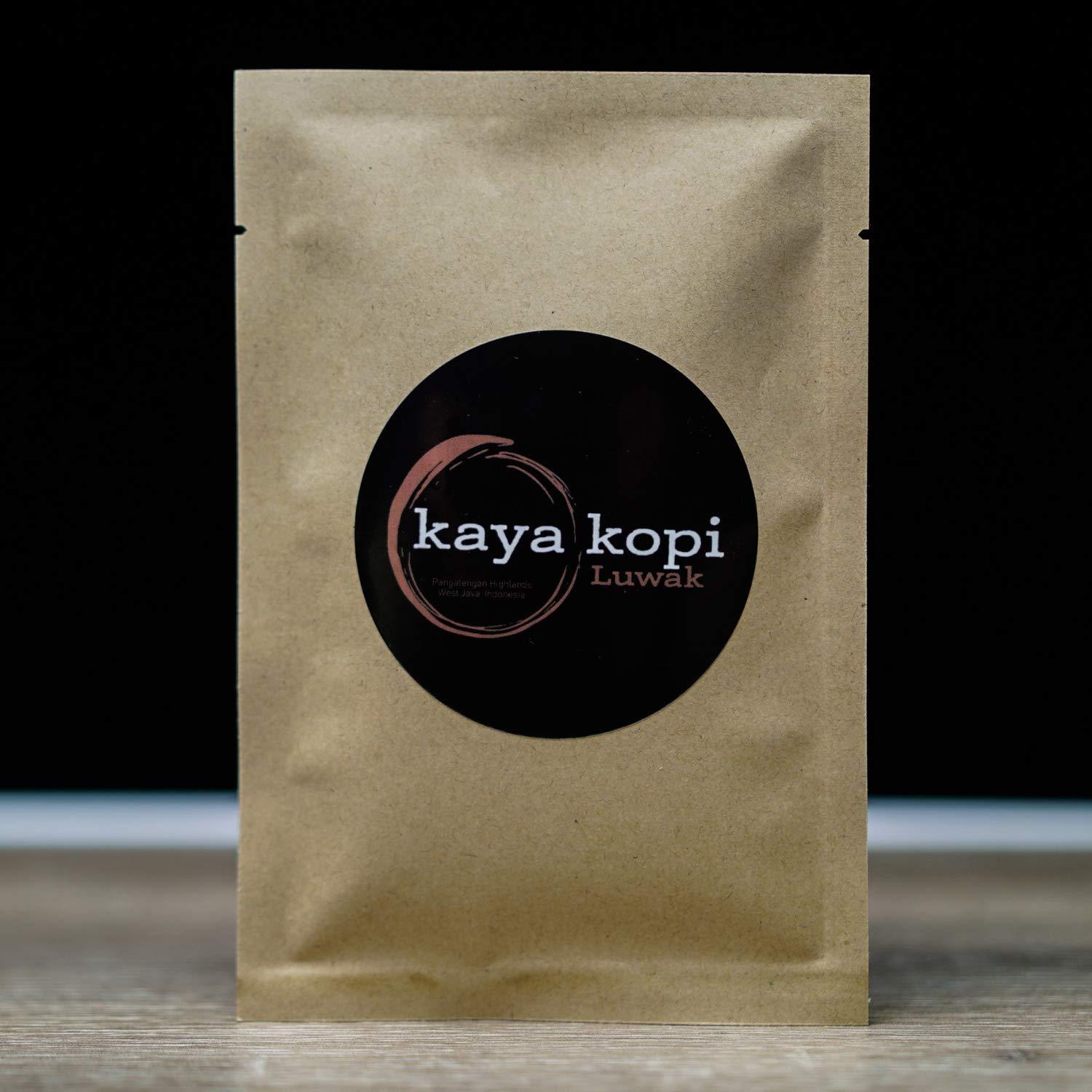 Kaya Kopi Premium Kopi Luwak From Indonesia Wild Palm Civets Arabica Coffee Beans (Kopi Luwak Medium Roast, 0.35 Ounce (Pack of 1))