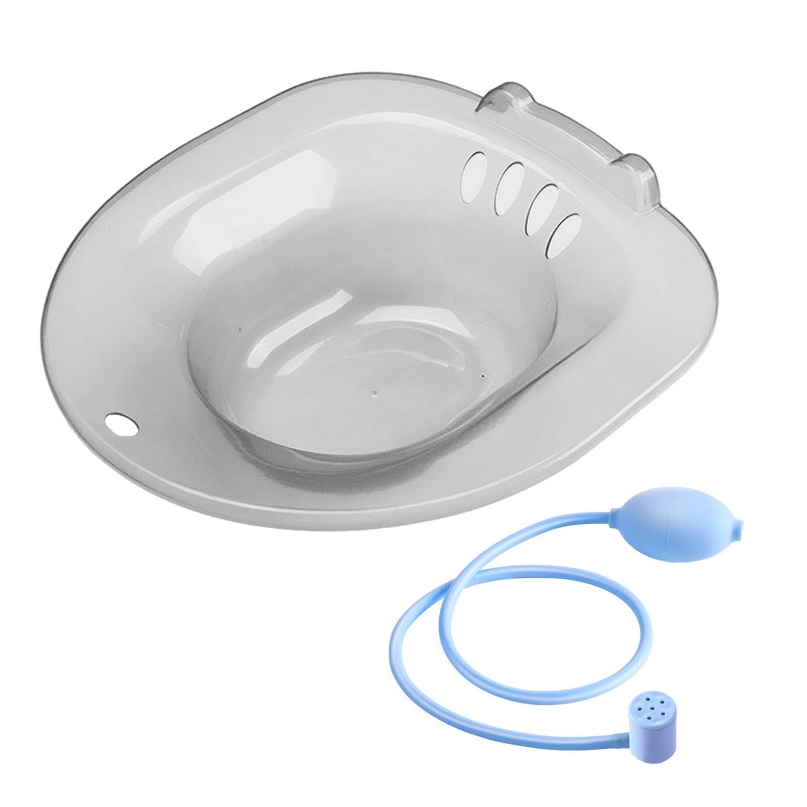 Generic Sits Bath Washing Bowl, Cleansing Basin Sitting Bath Hip Bath Tub, Women Elderly Toilet Seat Sitz Bath Basin for Travel Hotel, Grey B