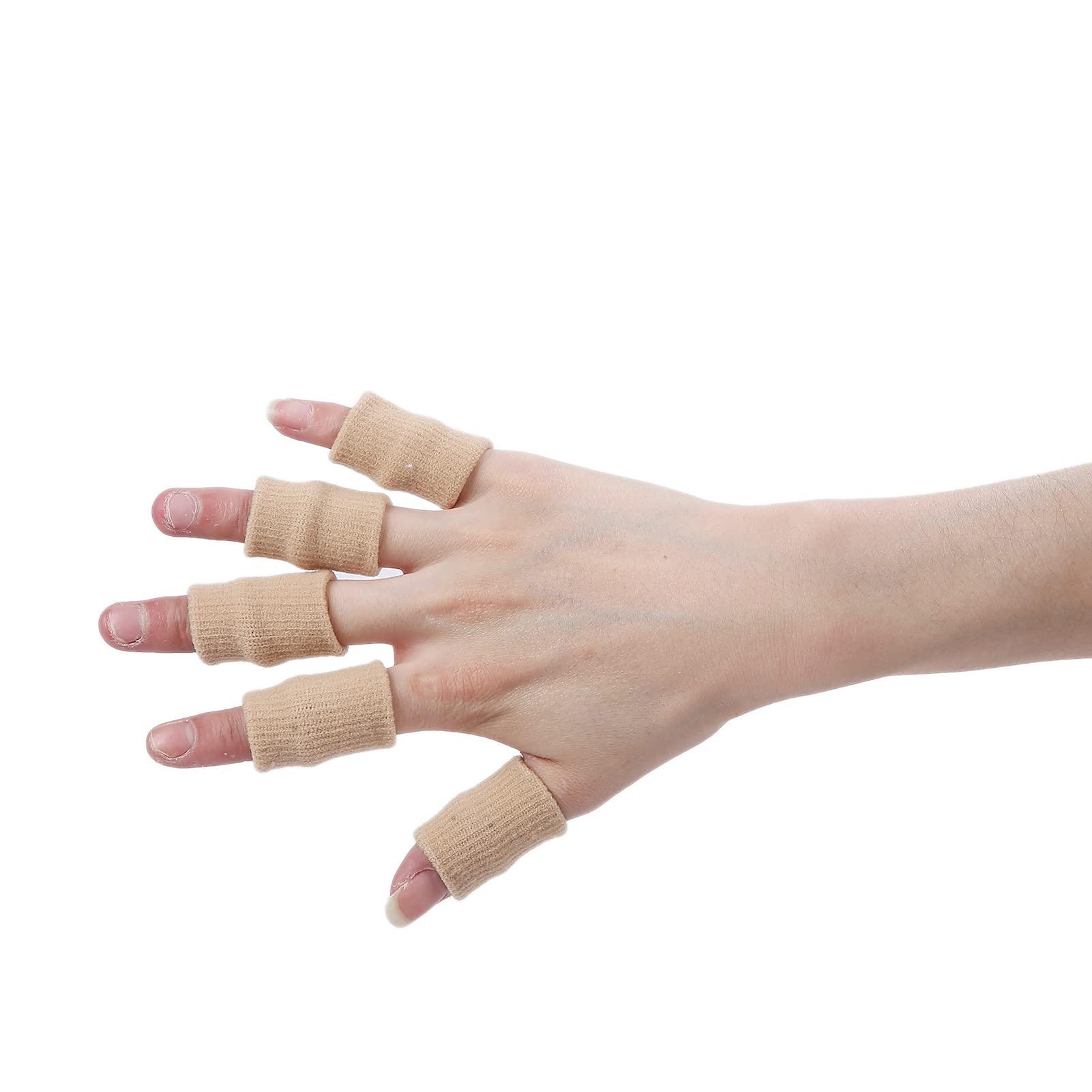 ZJchao 10Pcs Sport Basketball Trigger Finger Splint, Finger Protector Support Sleeves for Trigger Finger, Hand Eczema, Finger Cracking, Finger Arthritis (Skin)