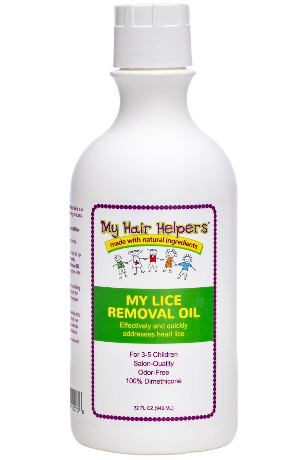 MY HAIR HELPERS NATURAL LICE REMOVAL My Hair Helpers Dimethicone Oil for Head Lice | Kid-Safe | Addresses Louse and Nits, 32 fl Ounces | for 3-5 People