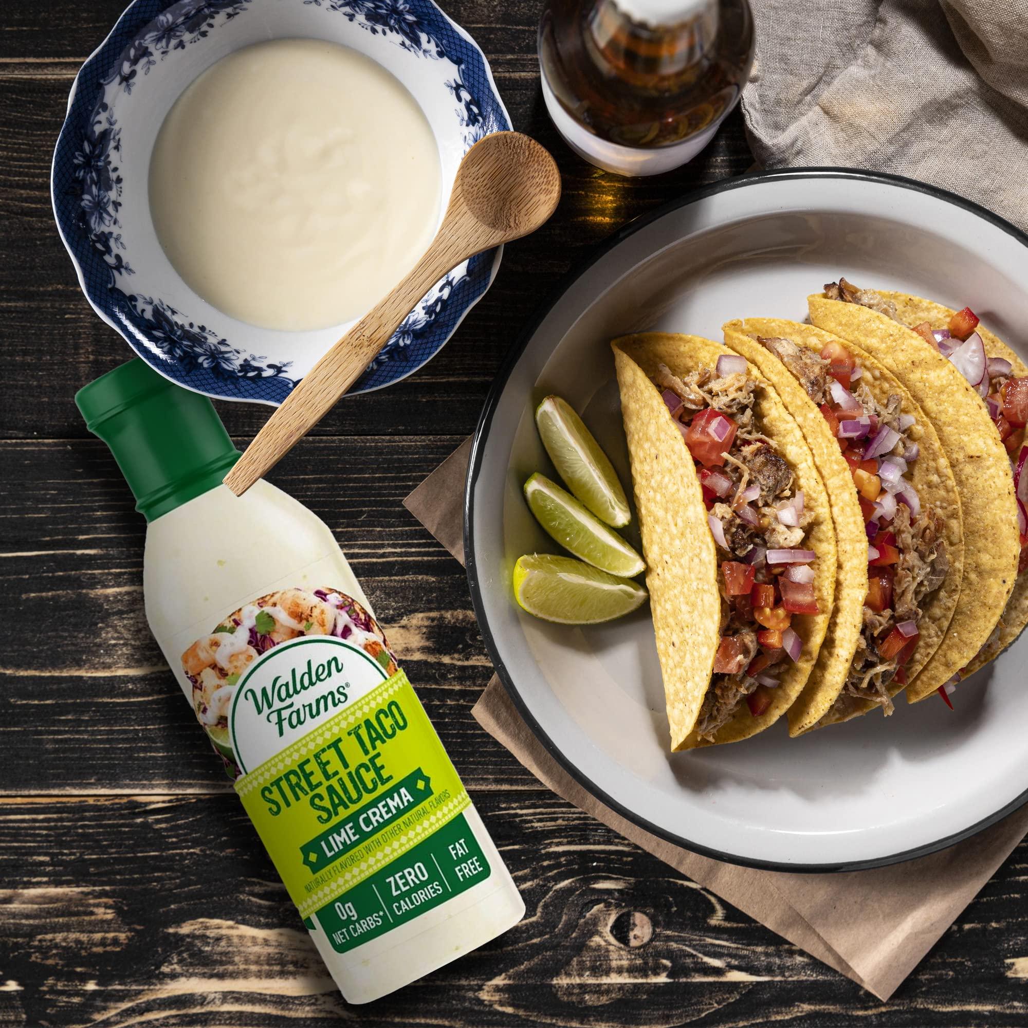 Walden Farms Walden Farms Street Taco Sauce Lime Crema - Calorie-Free, Gluten-Free, Low Carb, Keto-Friendly, Sugar-Free, Tangy Lime Crema Flavor, (12 oz Bottle x 2)