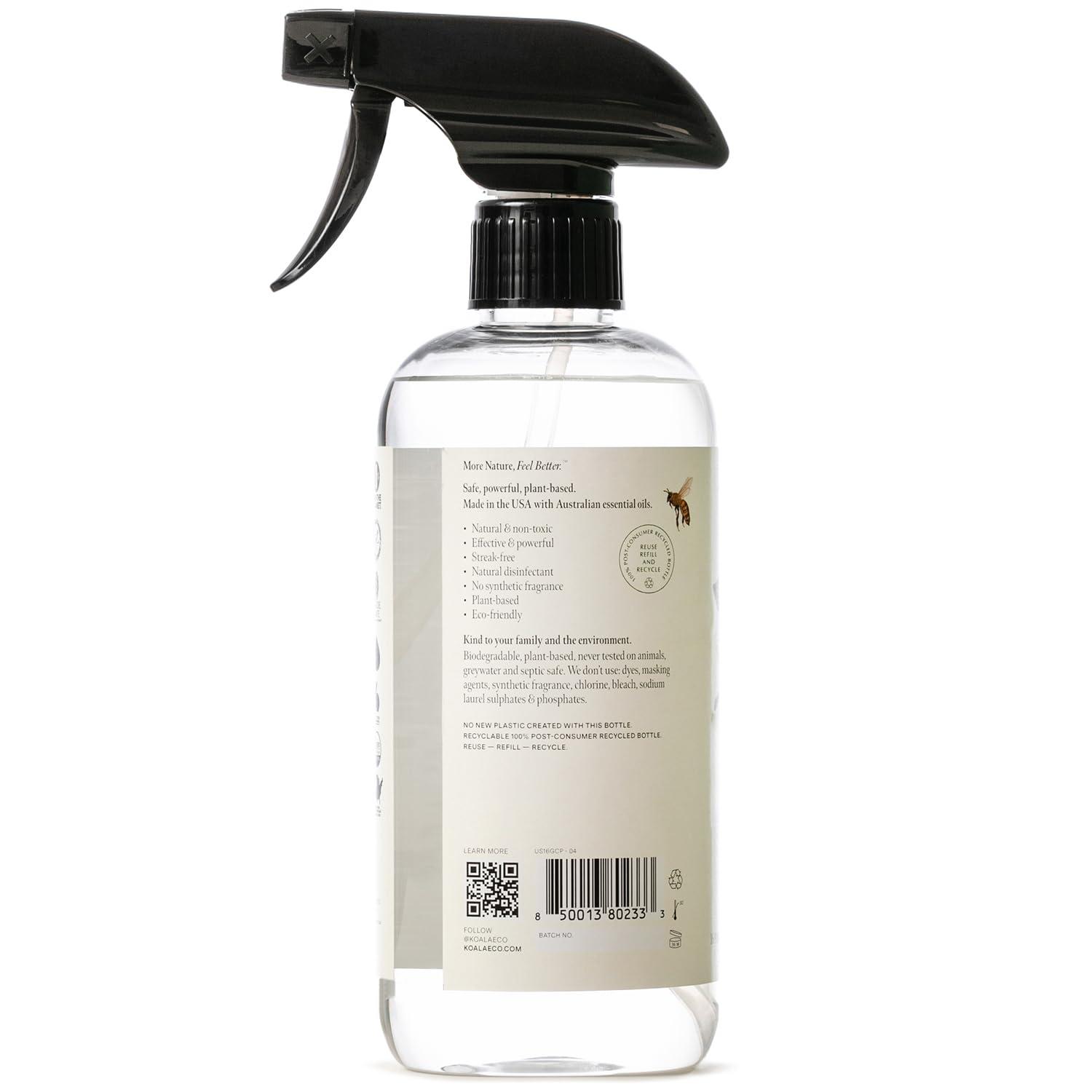 Koala Eco Koala Eco Natural Glass Cleaner - Plant-Based, Eco-Friendly - with Australian Peppermint Essential Oil - 16oz