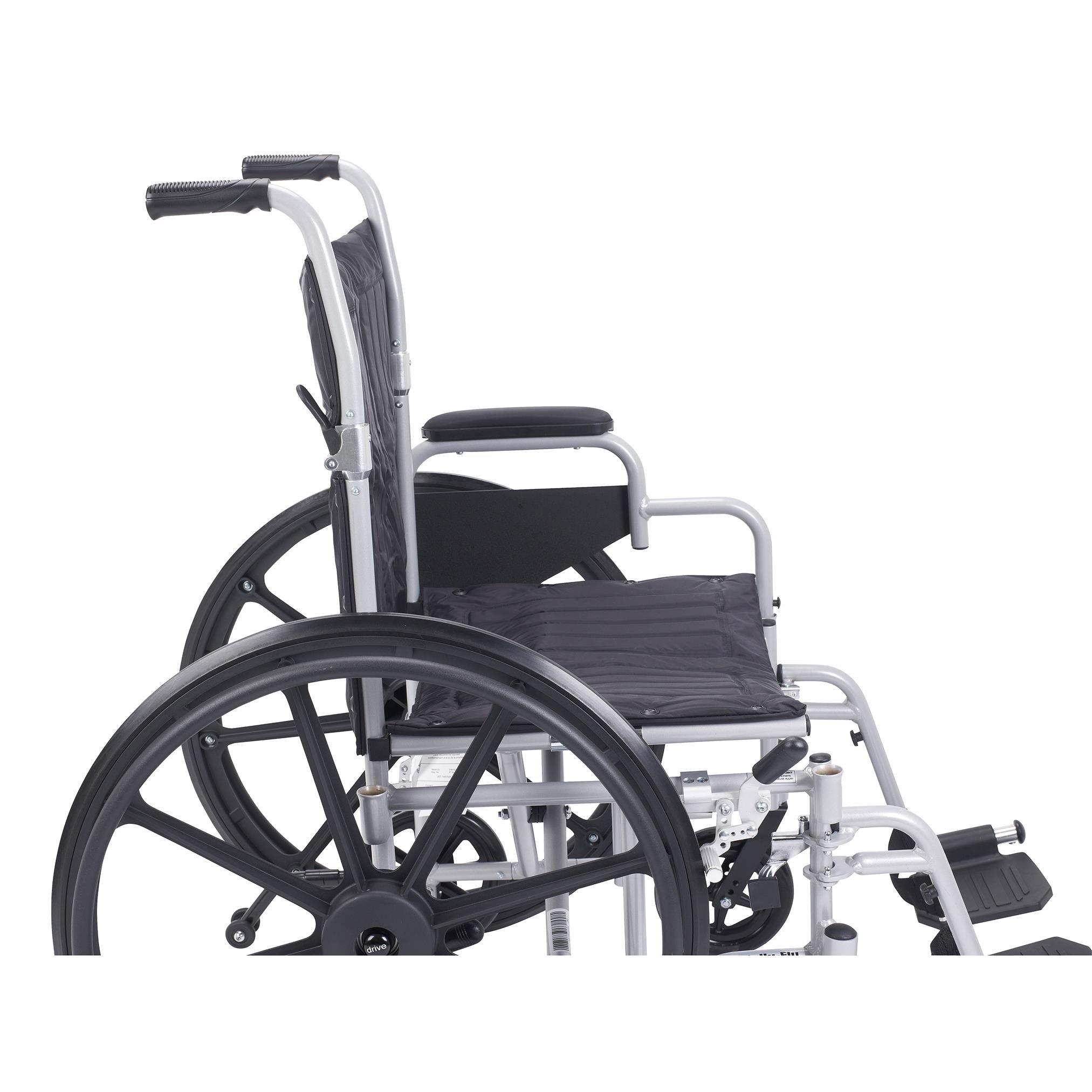 Drive Medical Drive Medical TR20 Poly-Fly Transport Wheelchair, Silver
