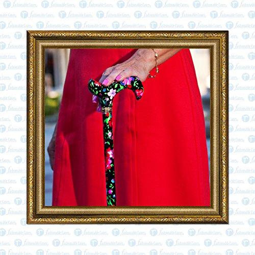 Royal RC Canes Moonlit Floral Derby-Handle Designer Adjustable Cane…