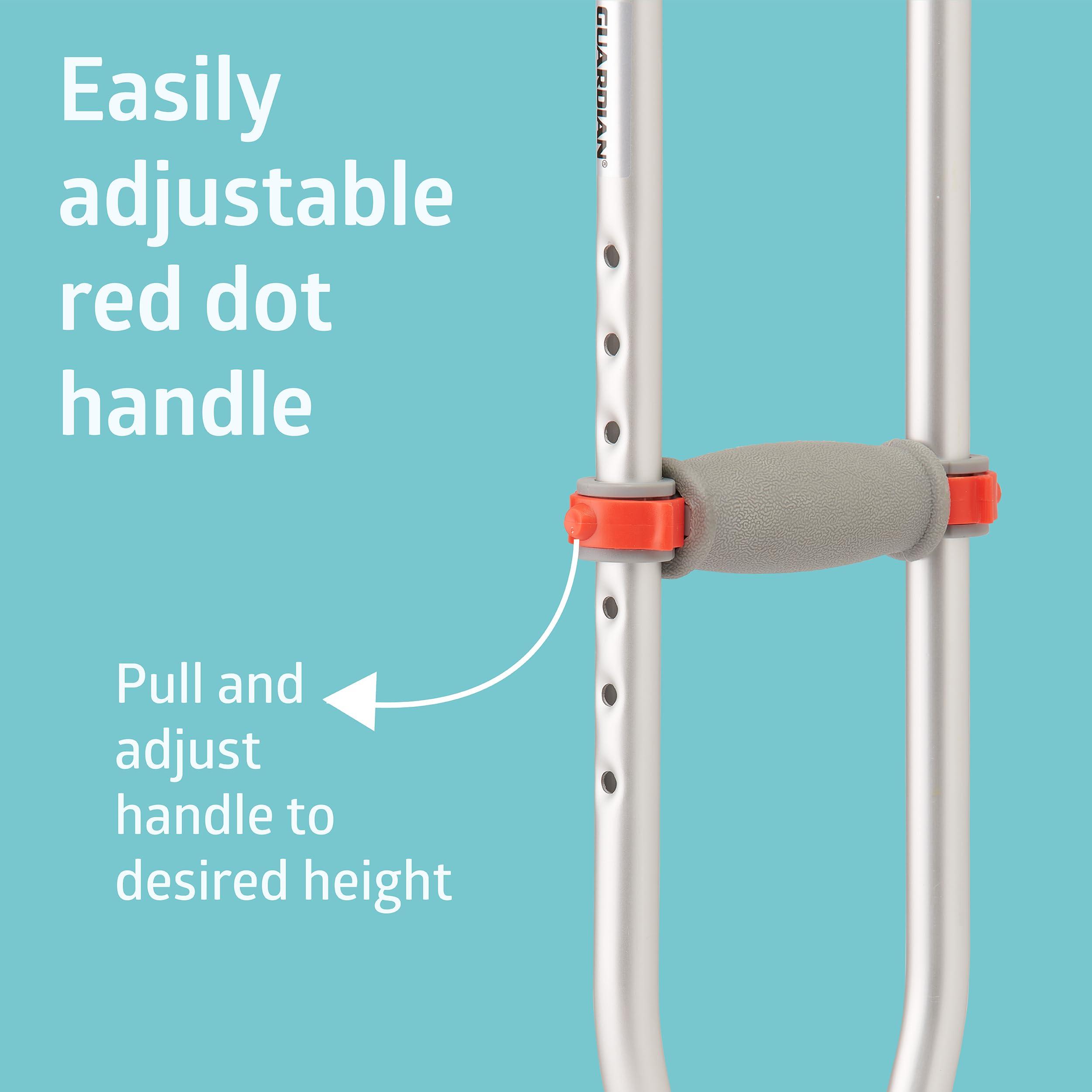 Medline Medline Lightweight Aluminum Red Dot Crutches, For Patients 515-9, Walking Aid For Adults & Seniors Comfortably Supports Up To 300lbs