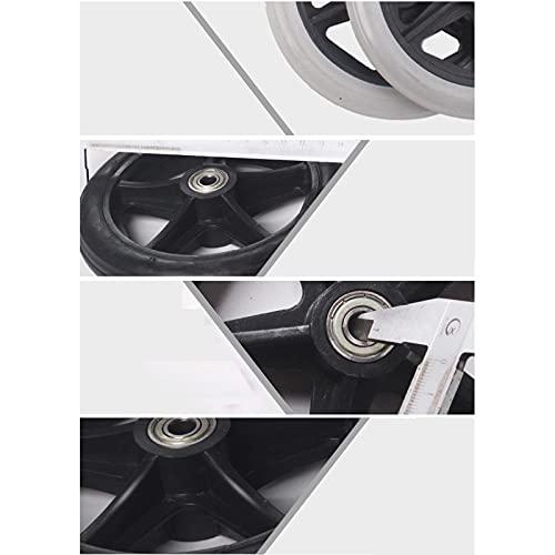 Wheelchair wheels Wheelchair wheels Non-Slip Rubber Casters PU Tires Gray and Black, A Pair of 15cm, 17cm, 19cm in Diameter, Black and Gray, Wear-Resistant and Non-Slip (Color : Gray, Size : 17cm)