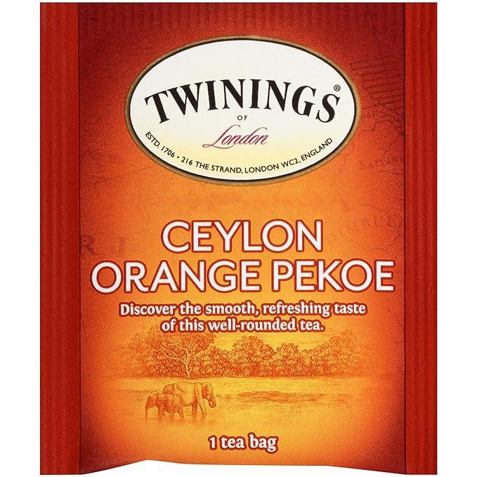 Twinings Twinings Ceylon Pure Black Tea Individually Wrapped Bags, 20 Count (Pack of 1), formerly Ceylon Orange Pekoe, Crisp, Refreshing, Caffeinated, Enjoy Hot or Iced | Packaging May Vary