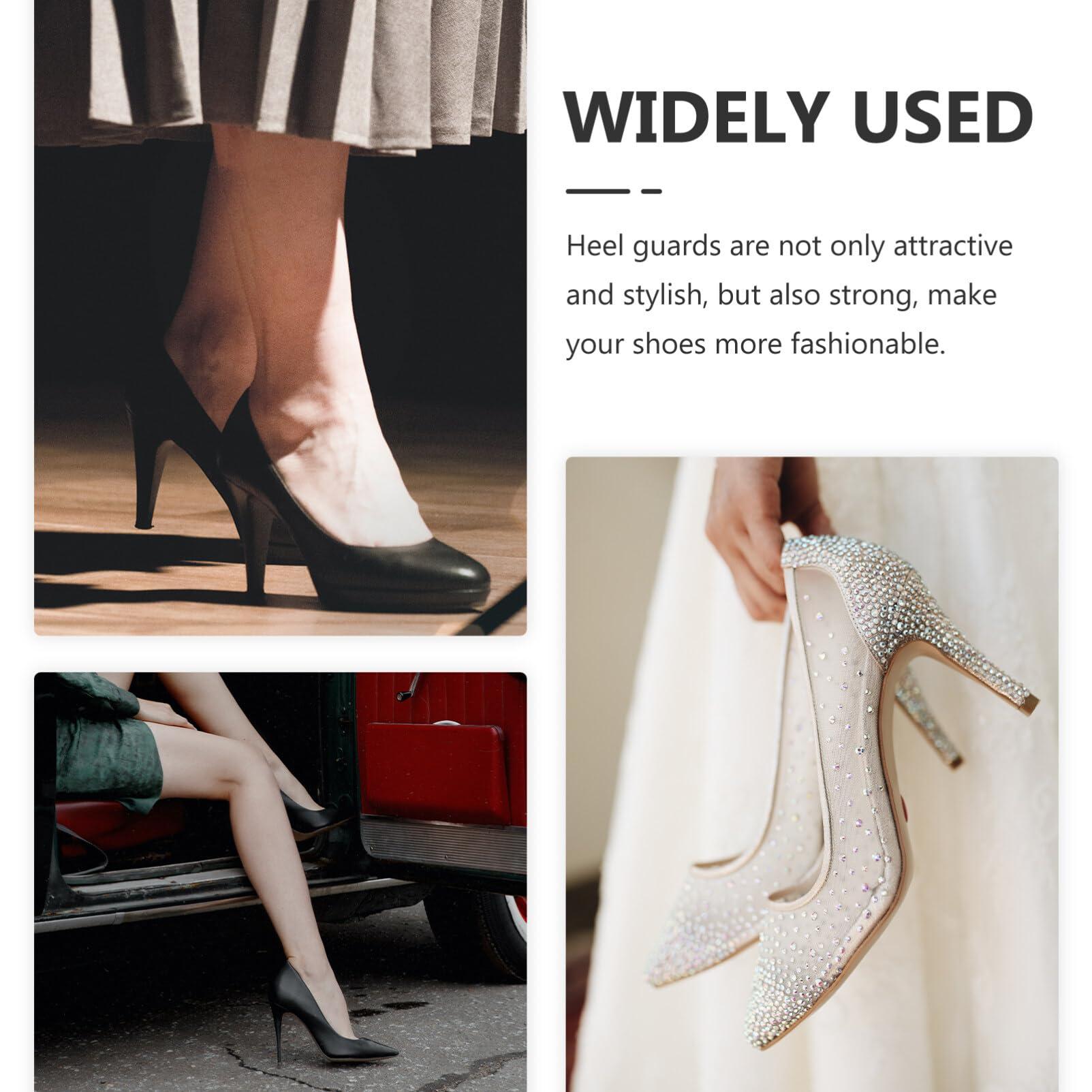 Abaodam 3 Pairs boots decor shoes shoe tip protections shoe tip covers boot protector boot toe guards shoe toe protector High heel metal sleeve Accessories shoe cover invisible