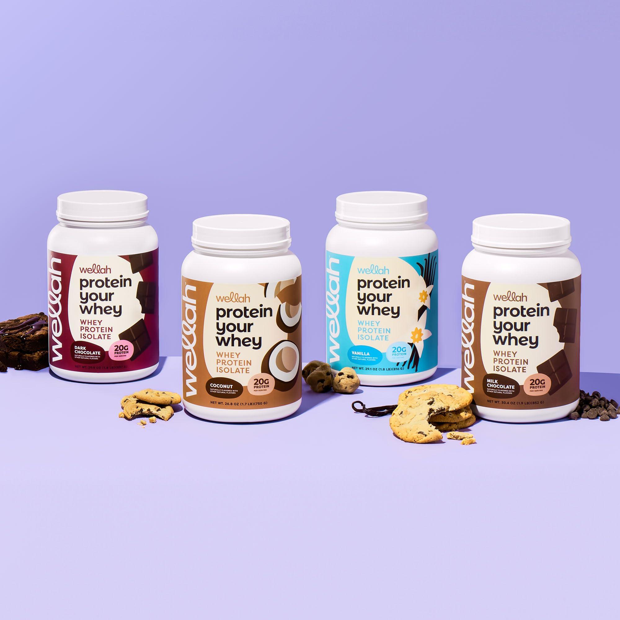 Wellah Wellah Protein Your Whey (30 Servings, Dark Chocolate) - Whey Protein Isolate Protein