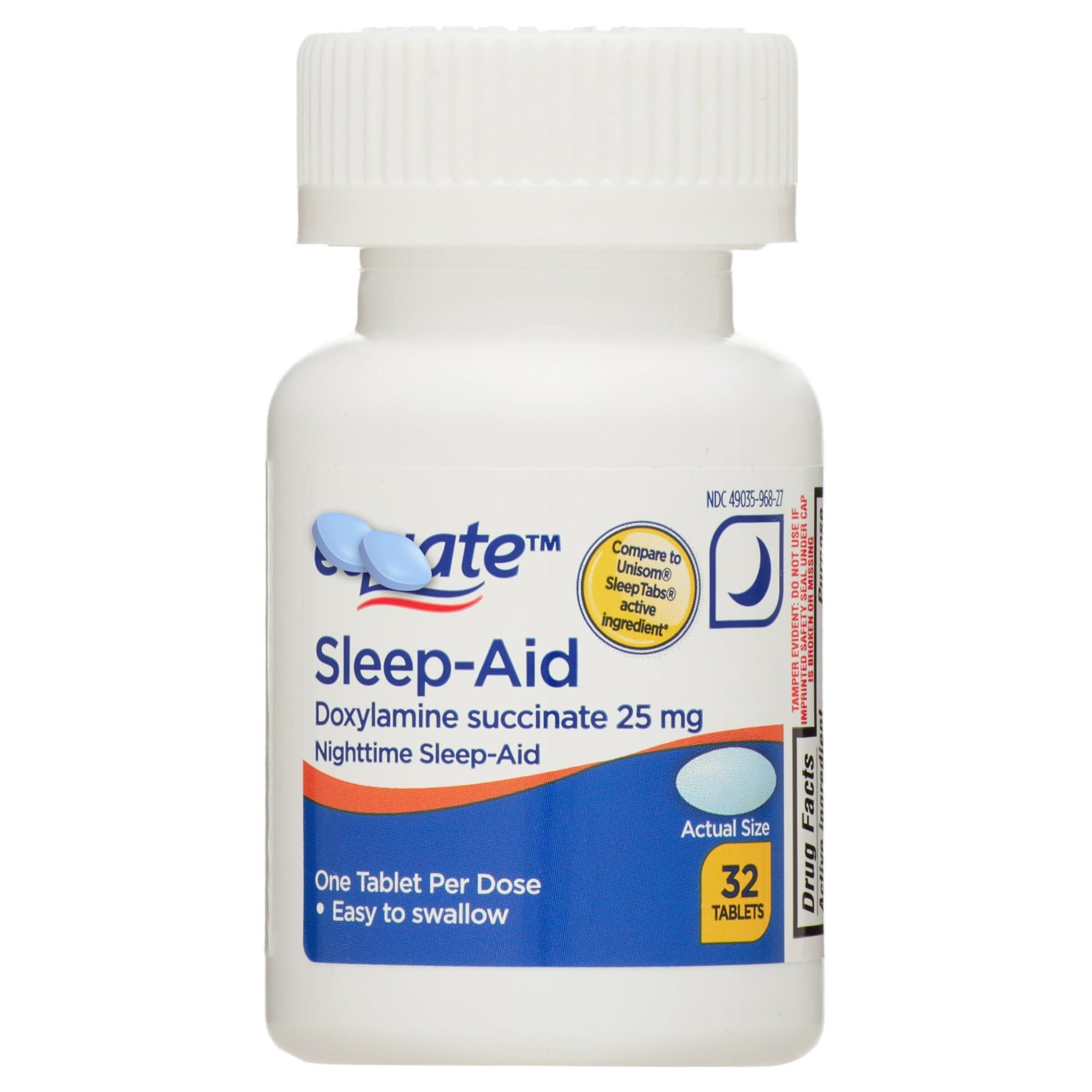 FUSION SHOP STORE Smart choices, meaningful life! Doxylamine Succinate- Tablets Nighttime 32 Count Equate Sleep Aid 25mg (Pack of 1), Boxed by Fusion Shop Store