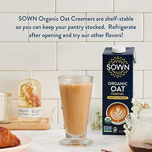 SOWN SOWN Organic Oat Creamer Sweet & Creamy - Barista Oat Milk Non Dairy Coffee Creamer - Plant Based, Dairy-Free, Vegan, Gluten-Free, Non-GMO, Shelf Stable - 32oz (Pack of 3)