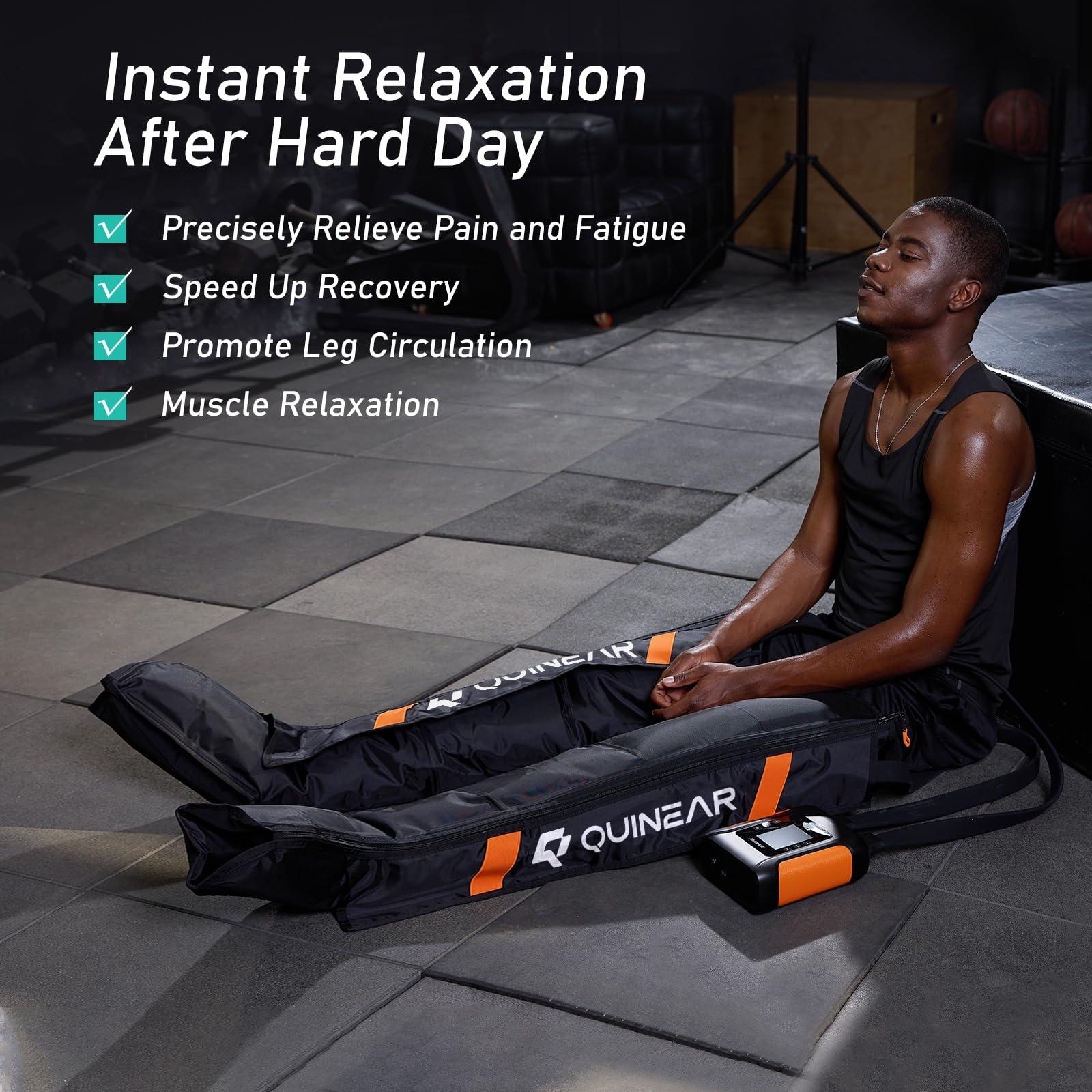 QUINEAR QUINEAR Professional Leg Recovery System, Cordless Air Compression Boots with Sequential Compression, Leg and Foot Massager, Fast Recovery Therapy for Athletes, FSA HSA Eligible (Small)