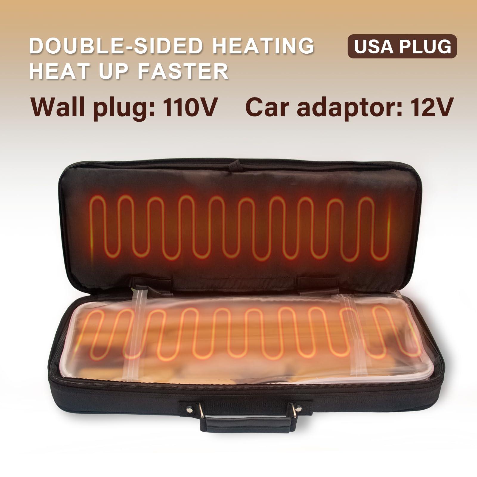 Goodtar Goodtar Electric Spa Bamboo Massage Sticks with Warmer Set Massage Tools Carry Bag