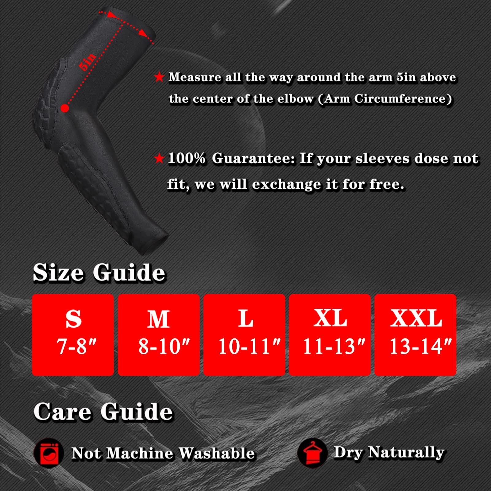 GUOZI GUOZI Arm Elbow Sleeves, [2 Pack] Honeycomb Crashproof Arm Elbow Pads for Youth Adult Sports Football Basketball Volleyball