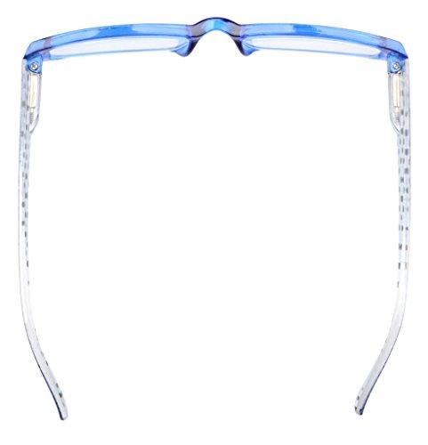 Eyekepper Eyekepper 5-Pack Spring Hinges Polka Dots Patterned Temples Rectangular Reading Glasses Readers Blue +1.75