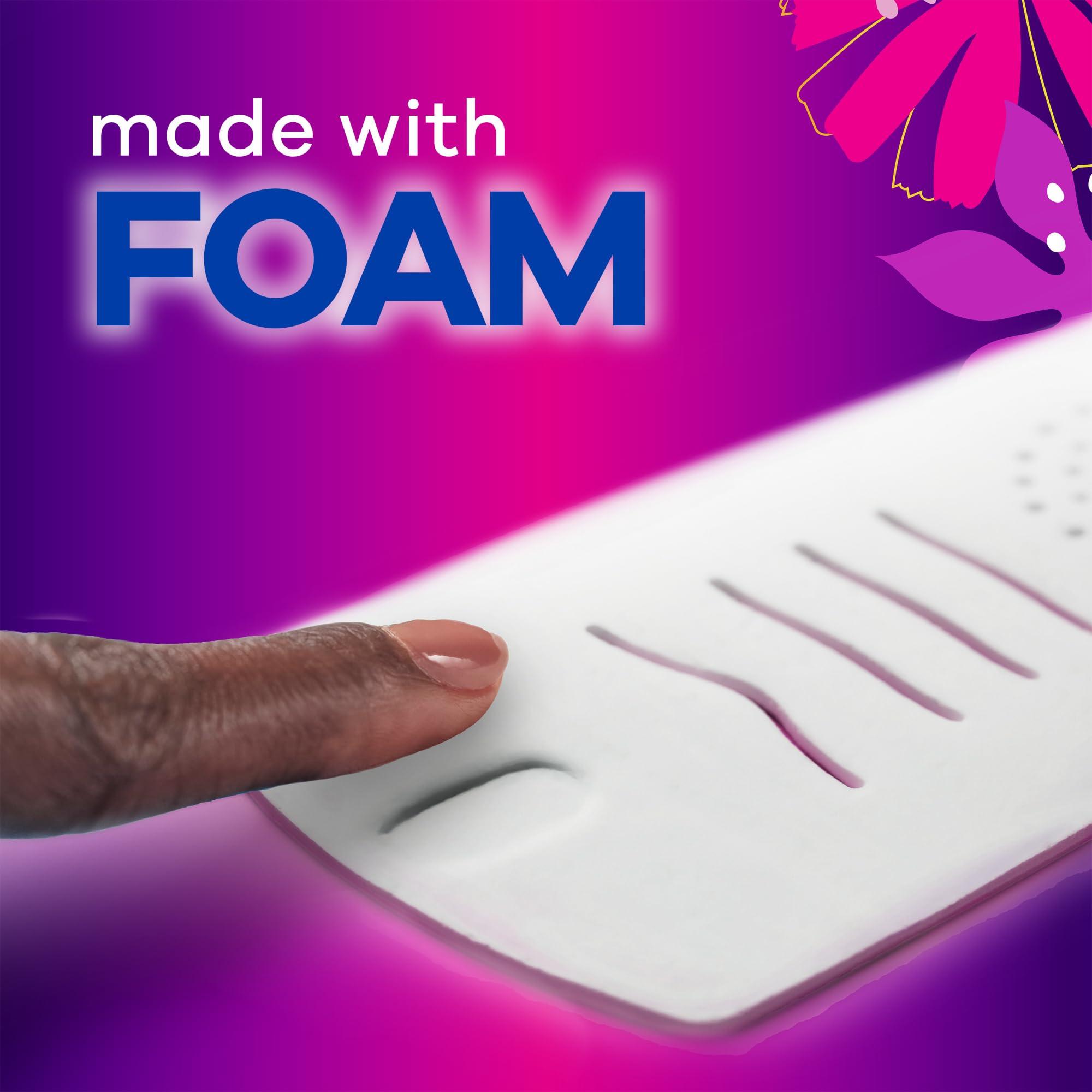 Always Always Radiant FlexFoam Pads for Women, Size 5, Extra Heavy Overnight Absorbency, 100% Leak & Odor Free Protection is Possible, with Wings, Scented, 26 Count