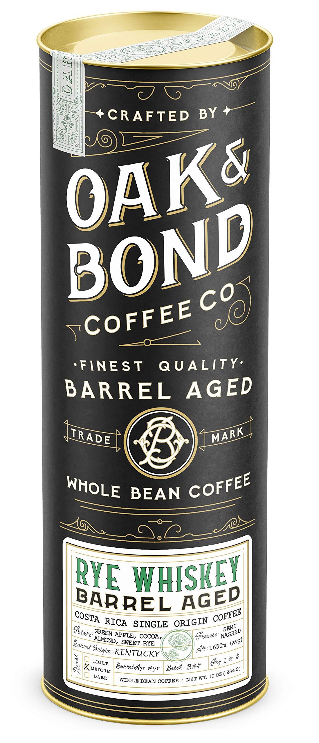 OAK & BOND Oak & Bond Coffee Co. Colombia Single Origin and Rye Whiskey Barrel Aged Coffee Bundle, Whole Bean - 22oz. Total