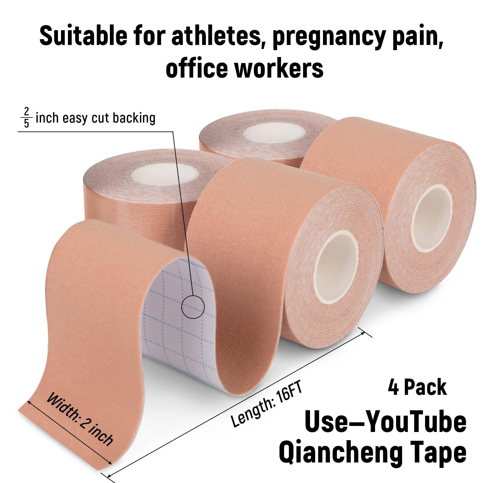 QianCheng Qiancheng Nose Guard with Padding 4 Pack 16 FT Waterproof Kinesiology Tape Face Shield for Broken Nose for Sports Athletes for Women and Teenagers