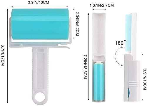 MINRGZEE Washable Lint Roller 3 Pack, Lint Roller Reusable Sticky Dog Cat Hair Remover Cleaner with Cover for Clothes, Pet Hairs, Carseats