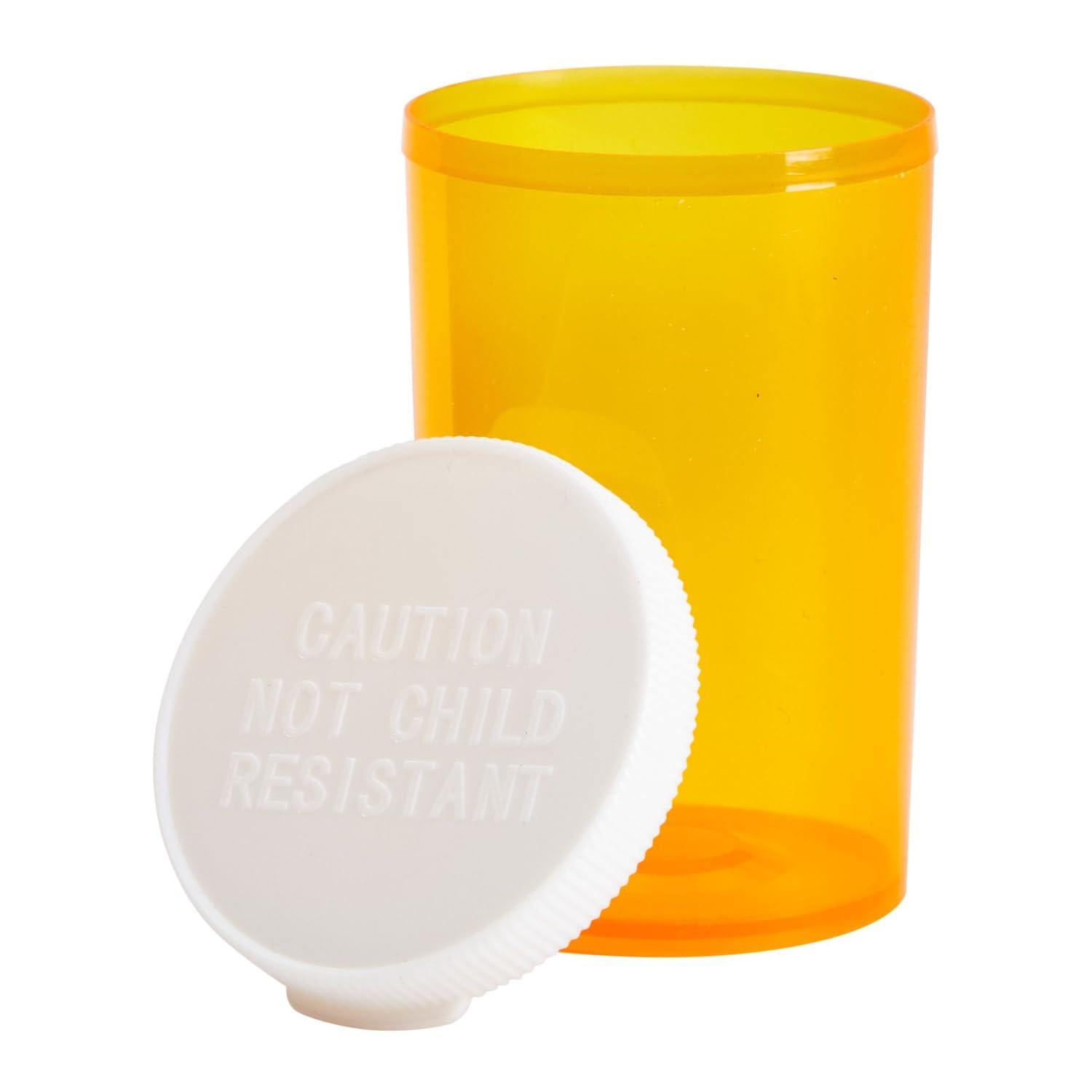 Juvale Juvale 50 Pack Empty Pill Bottles with Caps for Prescription Medication, 20-Dram Plastic Medicine Containers (Orange)