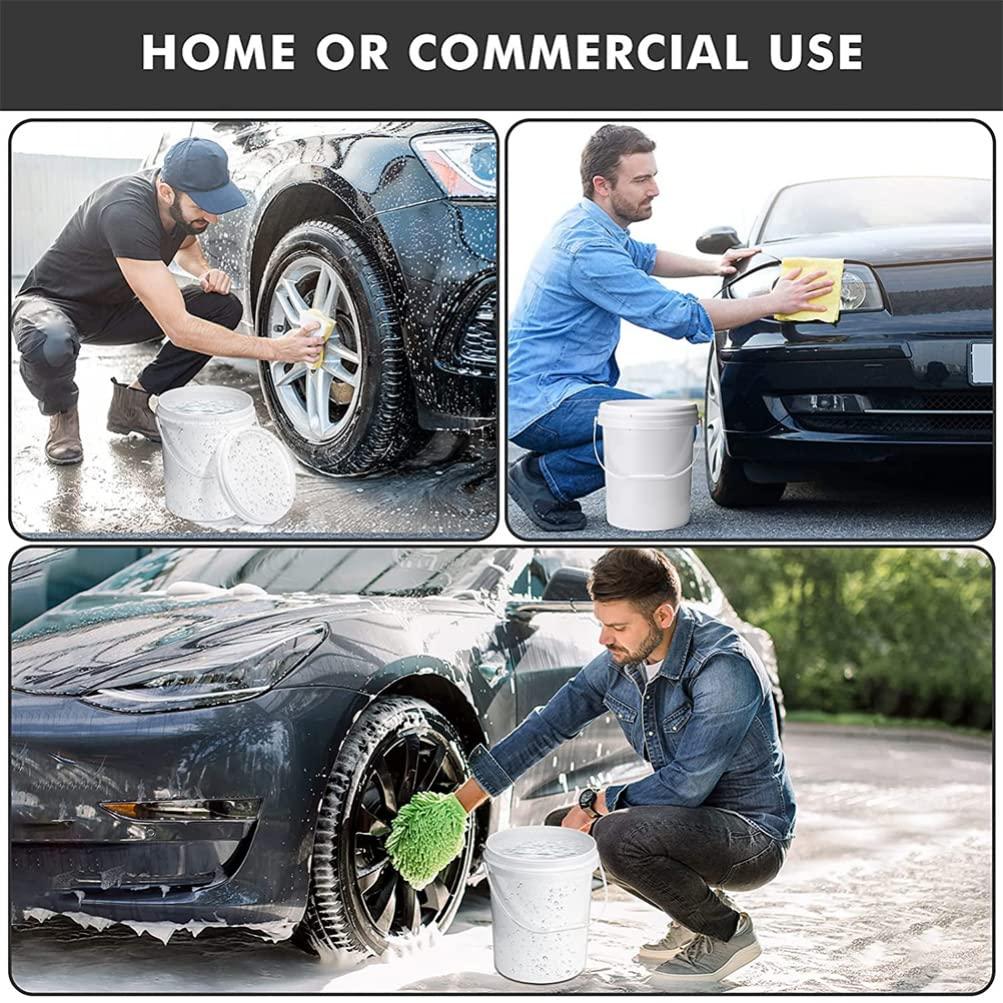 Housoutil Housoutil Water White Plastic Bucket with Handle Lid 8L Ice Cream Tub Heavy Duty Portable All Pail Bucket Container for Food Toy Treasure 5 Gallon Bucket 5 Gallon Bucket 5 Gallon Bucket