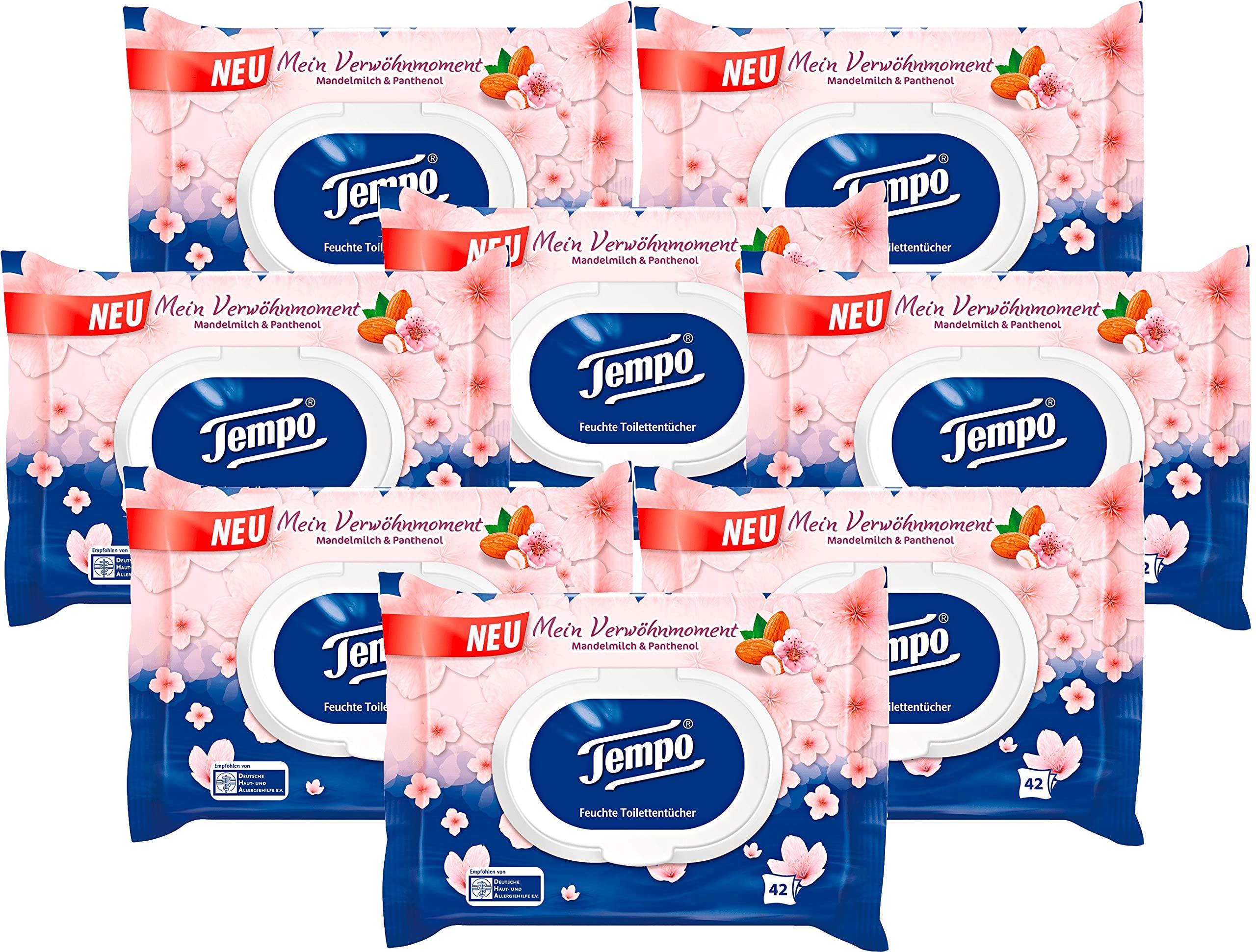 Tempo / Essity Germany GmbH Tempo Moist Toilet Paper Almond Milk & Panthenol, 8 x 42 towels